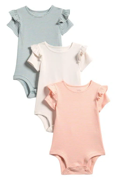 Little Planet Babies'  Pack Of 3 Assorted Stretch Organic Cotton Bodysuits In Multi