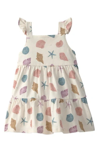 Little Planet Babies'  Print Stretch Organic Cotton Sundress & Bloomers Set In White