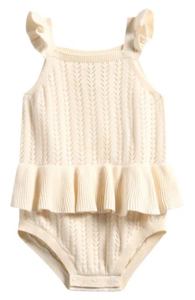 Little Planet Babies'  Ruffle Skirted Organic Cotton Pointelle Bodysuit In Multi