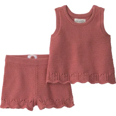 Little Planet Babies'  Scalloped Organic Cotton Tank Top & Shorts Set In Pink