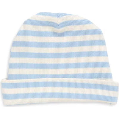 Little Planet Babies'  Stripe Rib Beanie In Blue