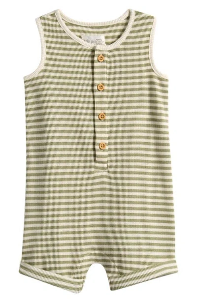 Little Planet Babies'  Stripe Stretch Cotton Blend Romper In Multi