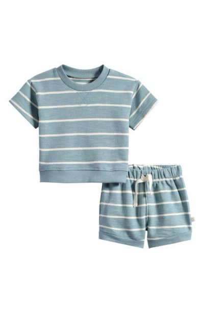 Little Planet Babies'  Stripe T-shirt & Shorts Set In Blue