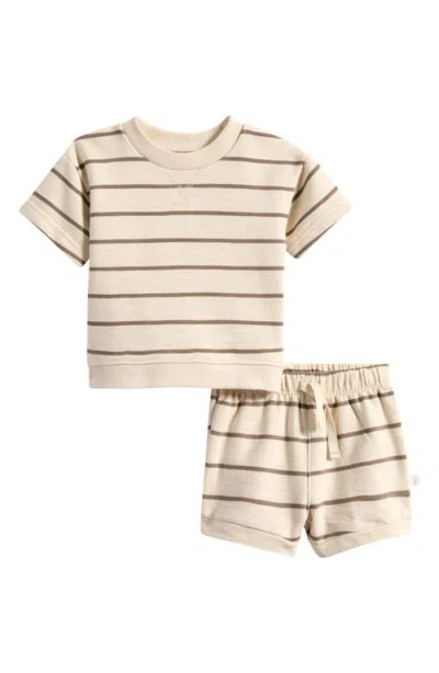 Little Planet Babies'  Stripe T-shirt & Shorts Set In Neutral