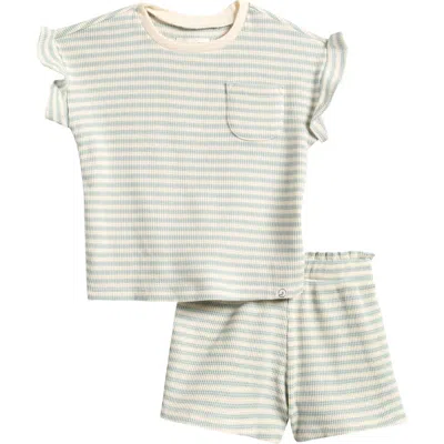Little Planet Babies'  Stripe Waffle Knit Top & Shorts Set In Multi