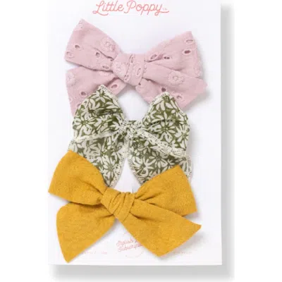 Little Poppy Co Babies'  The Bow Clip Set In The Savannah