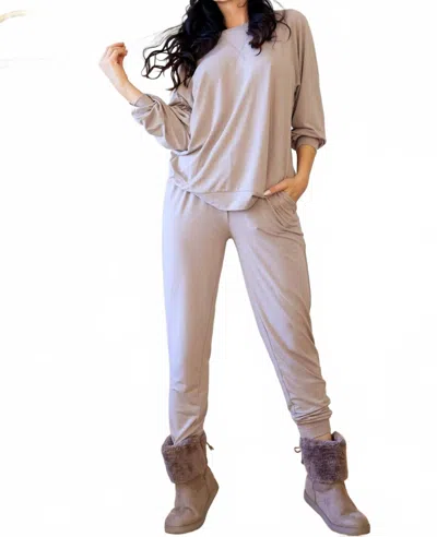 Little Secret Of Mine All Day Cozy Lounge Set In Ash Mocha In Neutral