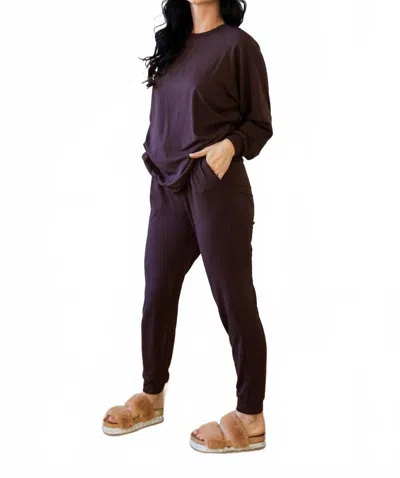 Little Secret Of Mine All Day Me Time Lounge Set In Cacao In Purple