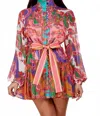 Little Secret Of Mine Dare To Flare Paisley Mini Dress In Pink In Multi