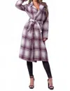 Little Secret Of Mine Plaid Tweed Coat In Burgundy And White In Multi