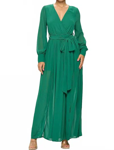 Little Secret Of Mine Swaying In Splendor Flirty Maxi Dress In Green