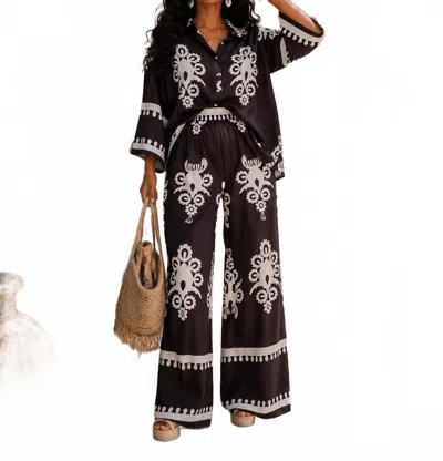 Little Secret Of Mine Wide Leg Print Pant Set In Seaside Whispers In Multi