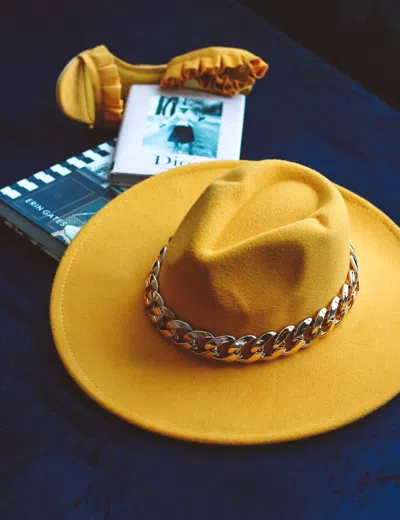 Little Secret Of Mine Women's Fedora Hats In Mustard In Gold