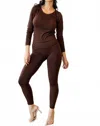 Little Secret Of Mine Women's Fleece Leggings Set In Brown In Brown