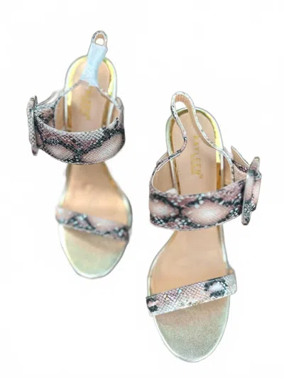 Little Secret Of Mine Women's Jungle Fever Snakeskin Heels In Brown In Blue