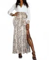 Little Secret Of Mine Women's Long Sleeve V Neck Long Dress In Multi In Animal Print