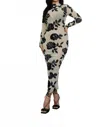 Little Secret Of Mine Women's Sheer Long Sleeve Midi Dress In Multi In Multi