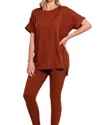 Little Secret Of Mine Women's Soft Ladies Loungewear Set In Dark Rust In Brown