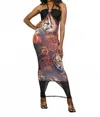 Little Secret Of Mine Women's Tiger Print Bodycon Dress In Multi In Black