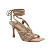 Little Secret Of Mine Women's Vacay Ready Strappy Lace Stiletto Heels In Beige In Nude