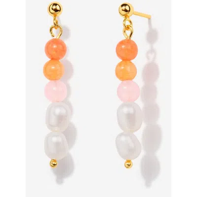 Little Sky Stone Aria Pearl Bead Earrings In Pearl Pink