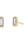 Little Sky Stone Baguette Moissanite Earrings In Gold