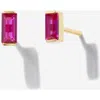 Little Sky Stone Baguette Stud Earrings In Bright Pink/red