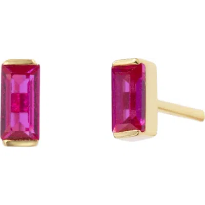 Little Sky Stone Baguette Stud Earrings In Multi