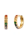 Little Sky Stone Beaded Huggie Earrings In Gold
