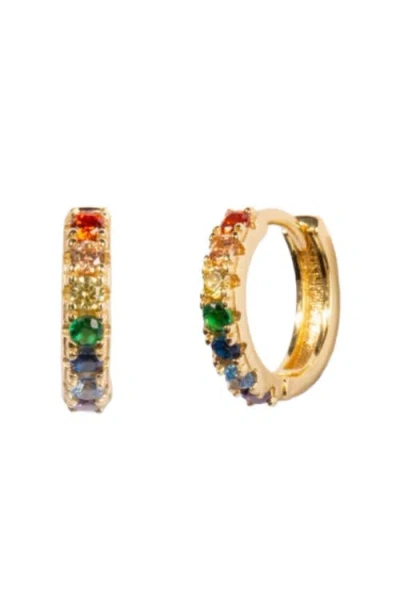 Little Sky Stone Beaded Huggie Earrings In Multi
