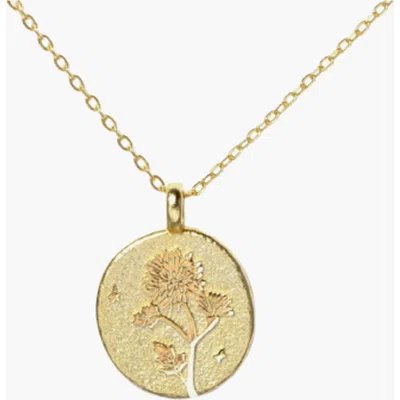 Little Sky Stone Birth Flower Necklace In Chrysanthemum/november