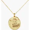 Little Sky Stone Birth Flower Necklace In Daisy/april