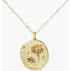 Little Sky Stone Birth Flower Necklace In Marigold/october