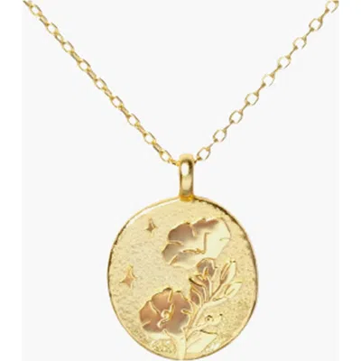 Little Sky Stone Birth Flower Necklace In Morning Glory/september