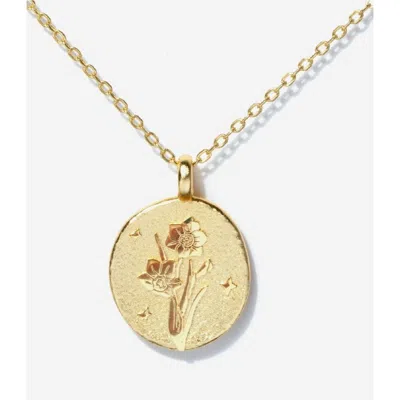 Little Sky Stone Birth Flower Necklace In Narcissus/december