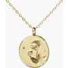 Little Sky Stone Birth Flower Necklace In Poppy/august
