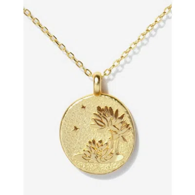 Little Sky Stone Birth Flower Necklace In Water Lily/july