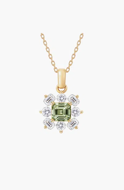 Little Sky Stone Birthstone Floral Cluster Necklace In Green