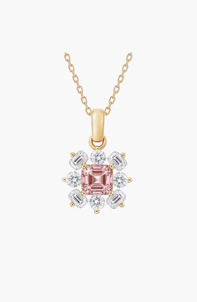 Little Sky Stone Birthstone Floral Cluster Necklace In Gold