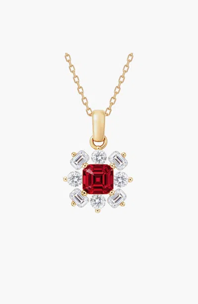 Little Sky Stone Birthstone Floral Cluster Necklace In Multi
