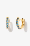Little Sky Stone Birthstone Huggies In Blue