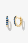 Little Sky Stone Birthstone Huggies In Blue