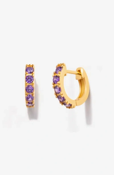 Little Sky Stone Birthstone Huggies In Gold
