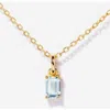 Little Sky Stone Birthstone Necklace In Aquamarine/march
