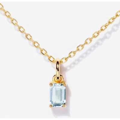 Little Sky Stone Birthstone Necklace In Aquamarine/march