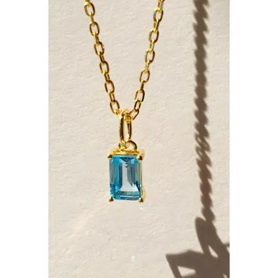 Little Sky Stone Birthstone Necklace In Blue Topaz/december