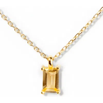 Little Sky Stone Birthstone Necklace In Citrine/november