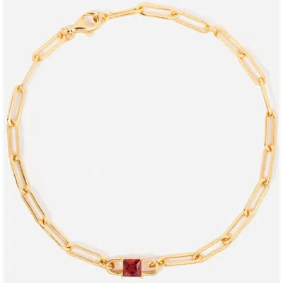 LITTLE SKY STONE LITTLE SKY STONE BIRTHSTONE PAPERCLIP CHAIN BRACELET