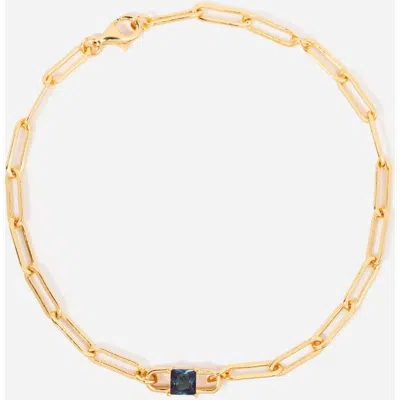 LITTLE SKY STONE LITTLE SKY STONE BIRTHSTONE PAPERCLIP CHAIN BRACELET