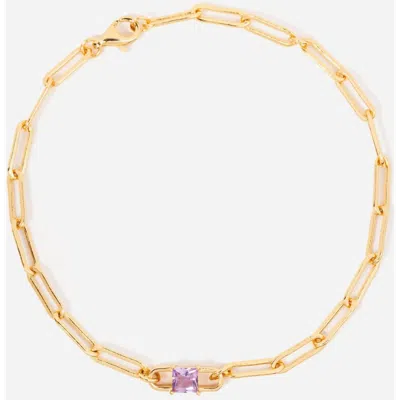 Little Sky Stone Birthstone Paperclip Chain Bracelet